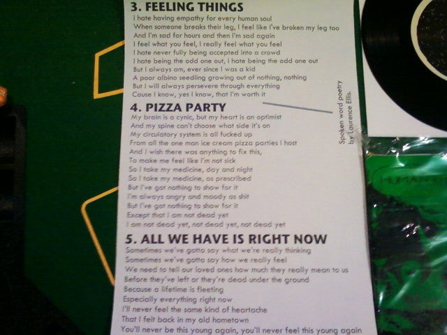 Human Kitten - The Day Before She Died 7" Vinyl Record Pink Cover