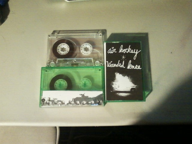Wounded Knee / Air Hockey split Cassette Tape Clear