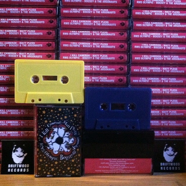 I Kill Cameron / Matt Pless / RMS Olympic / Bogsey and the Argonauts split Cassette Tape Blue