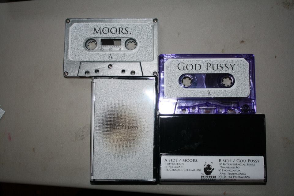 moors./God Pussy split Cassette Tape Scrap Metal