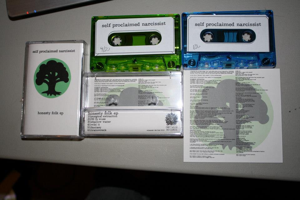 Self Proclaimed Narcissist - Honesty Folk Cassette Tape Blue